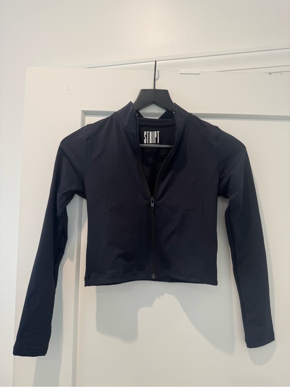 STRPT Black Cropped Zip-Up Jacket